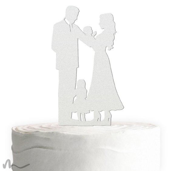 Cake Topper Familie Mädchen Satiniert