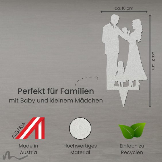 Cake Topper Familie Mädchen Satiniert