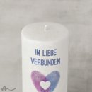 Hochzeitskerze Holzelement Docht Fingerabdruck Herz Ø9 x 25 cm