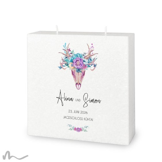 Hochzeitskerze Docht Jagdschloss 20 x 20 cm