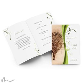 Kirchenheft Taufe Ametrin Holzherz 15 x 21 cm