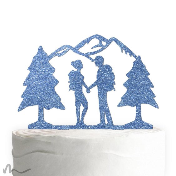 Cake Topper Gipfelstürmer Blau Glitzer