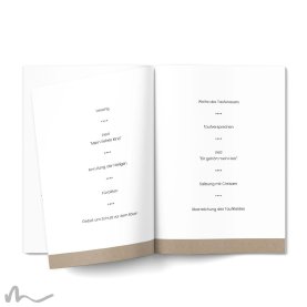 Kirchenheft Taufe Kraftpapier Eleganz 15 x 21 cm