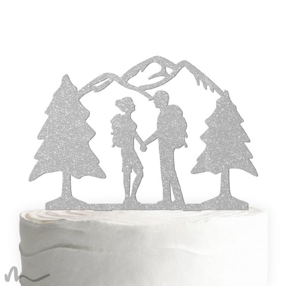 Cake Topper Gipfelstürmer Silber Glitzer