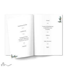 Kirchenheft Hochzeit Blätterherz 15 x 21 cm