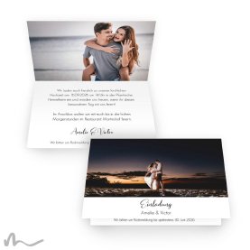 Hochzeitseinladung Understatement 15 x 10 cm Vertikalklappkarte