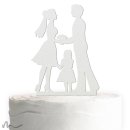 Cake Topper Kleine Familie Mädchen Satiniert