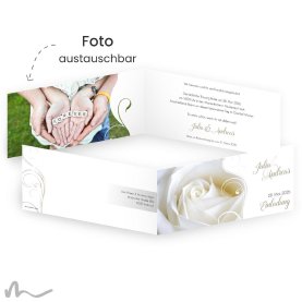 Hochzeitseinladung Imago Rose 21 x 10 cm Klappkarte