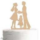 Cake Topper Kleine Familie Mädchen Holz