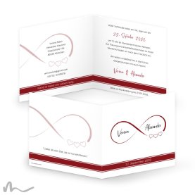 Hochzeitseinladung Infinity Heart 14.5 x 14.5 cm Klappkarte