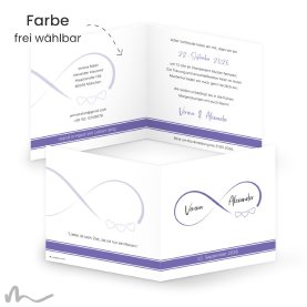 Hochzeitseinladung Infinity Heart 14.5 x 14.5 cm Klappkarte