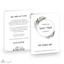 Hochzeitseinladung Blätterprint 15 x 21 cm Doppelseitig