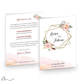 Hochzeitseinladung Glamourös 15 x 21 cm Doppelseitig