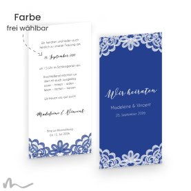 Hochzeitseinladung Einsame Spitze 10 x 21 cm Doppelseitig