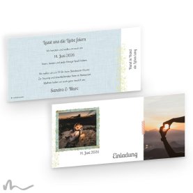 Hochzeitseinladung Picture Frame 21 x 10 cm Doppelseitig