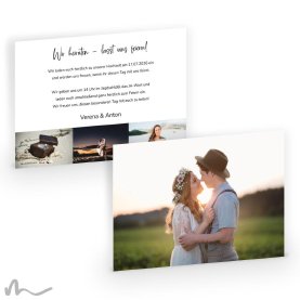 Hochzeitseinladung Bilderreich 21 x 15 cm Doppelseitig