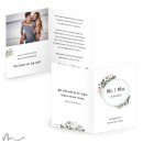 Hochzeitseinladung Blätterprint 10 x 15 cm Klappkarte