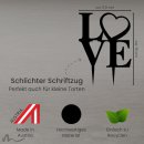 Cake Topper Love Heart Schwarz