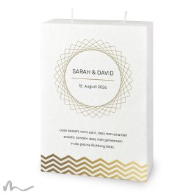 Hochzeitskerze Docht Goldstück 17 x 25 cm