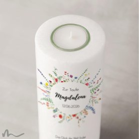 Taufkerze Wiesenblumen Ø8 x 20 cm