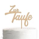 Cake Topper Zur Taufe zweizeilig Holz