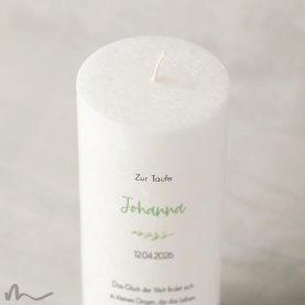 Taufkerze Docht Total Floral Ø8 x 20 cm