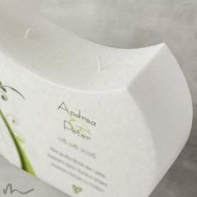 Hochzeitskerze Docht Ametrin Halbmond 24 x 19 cm