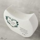 Hochzeitskerze Docht Blätterherz Halbmond 24 x 19 cm