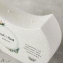 Hochzeitskerze Docht Blätterprint Halbmond 24 x 19 cm
