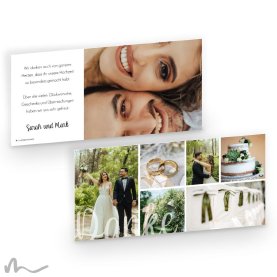 Dankeskarte Hochzeit Bilderreich 21 x 10 cm Doppelseitig