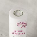 Hochzeitskerze Holzelement Magnolie Ø9 x 25 cm