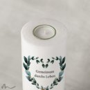 Hochzeitskerze Blätterherz Ø9 x 25 cm