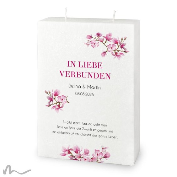 Hochzeitskerze Docht Magnolie 17 x 25 cm