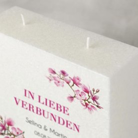 Hochzeitskerze Docht Magnolie 17 x 25 cm