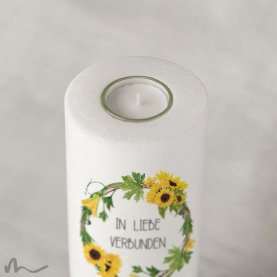 Hochzeitskerze Sonnenblumen Ø9 x 25 cm