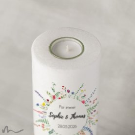Hochzeitskerze Wiesenblumen Ø9 x 25 cm