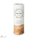 Hochzeitskerze Holzelement Wiesenblumen Ø9 x 25 cm