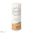 Hochzeitskerze Holzelement Docht Wiesenblumen Ø9 x 25 cm