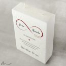 Hochzeitskerze Docht Infinity Heart 17 x 25 cm
