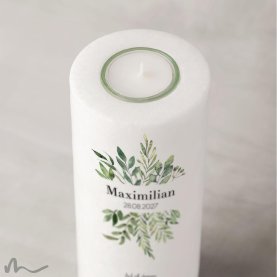 Konfirmationskerze Greenery Ø8 x 20 cm