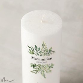 Konfirmationskerze Docht Greenery Ø8 x 20 cm