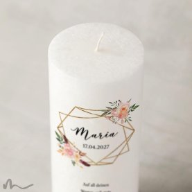 Kommunionkerze Docht Glamourös Ø8 x 20 cm