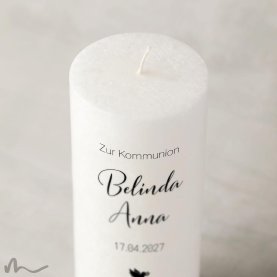 Kommunionkerze Docht Schlicht Ø8 x 20 cm