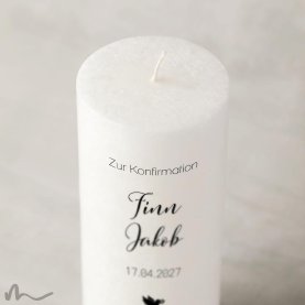 Konfirmationskerze Docht Schlicht Ø8 x 20 cm