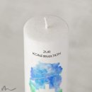 Konfirmationskerze Holzelement Docht Aquatöne Ø6 x 25 cm