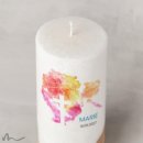 Konfirmationskerze Holzelement Docht Abendrot Ø8 x 20 cm