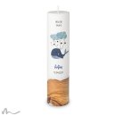 Taufkerze Holzelement Docht Blauwal Ø6 x 25 cm