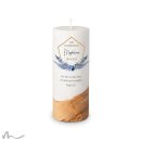Konfirmationskerze Holzelement Docht Boho Chic Ø8 x 20 cm