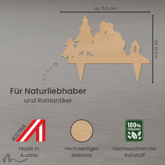 Cake Topper Paar am Lagerfeuer Holz