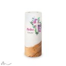 Kommunionkerze Holzelement Florales Kreuz Ø8 x 20 cm